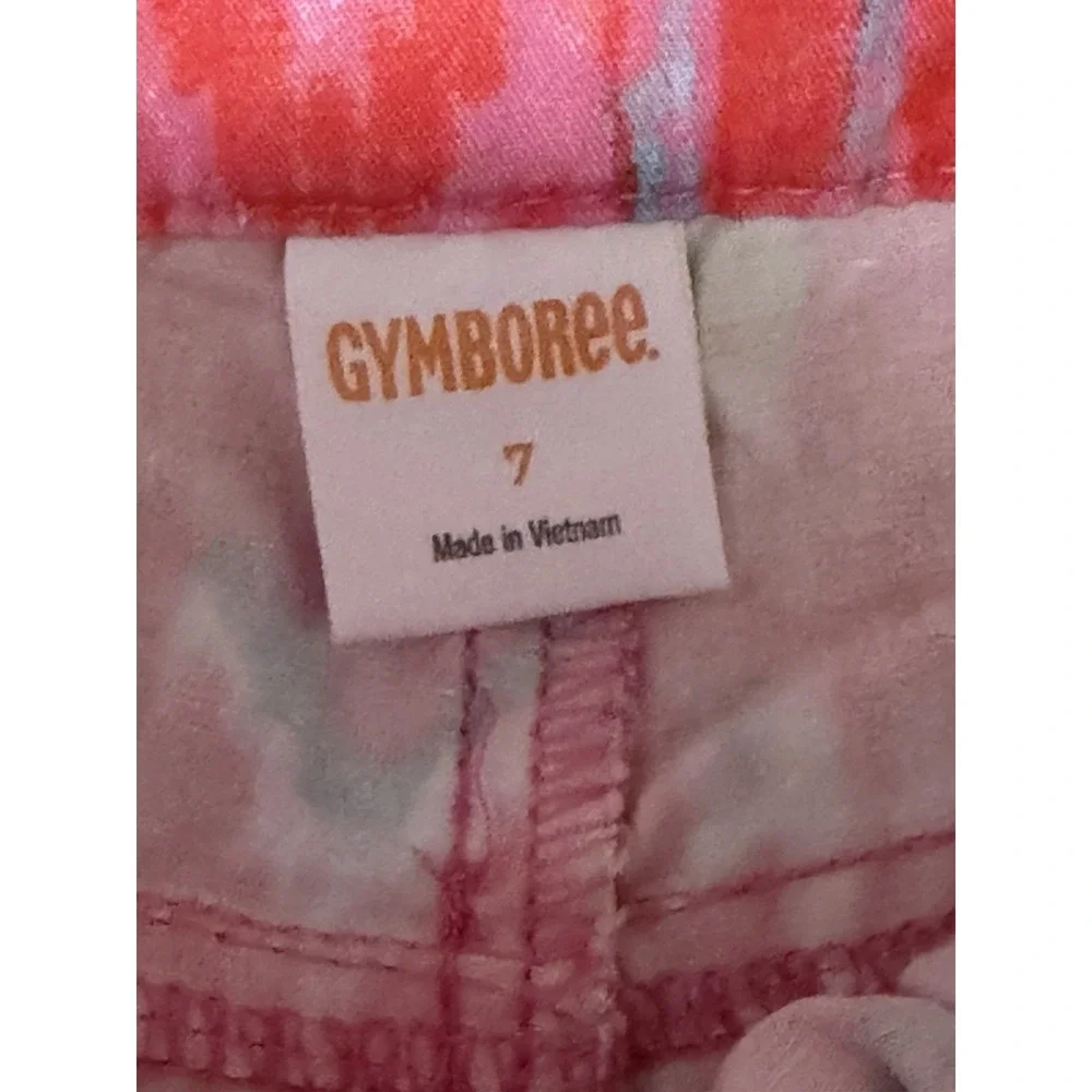 Gymboree Girls Shorts Summer Pink Ikat Adjustable waist Size 7